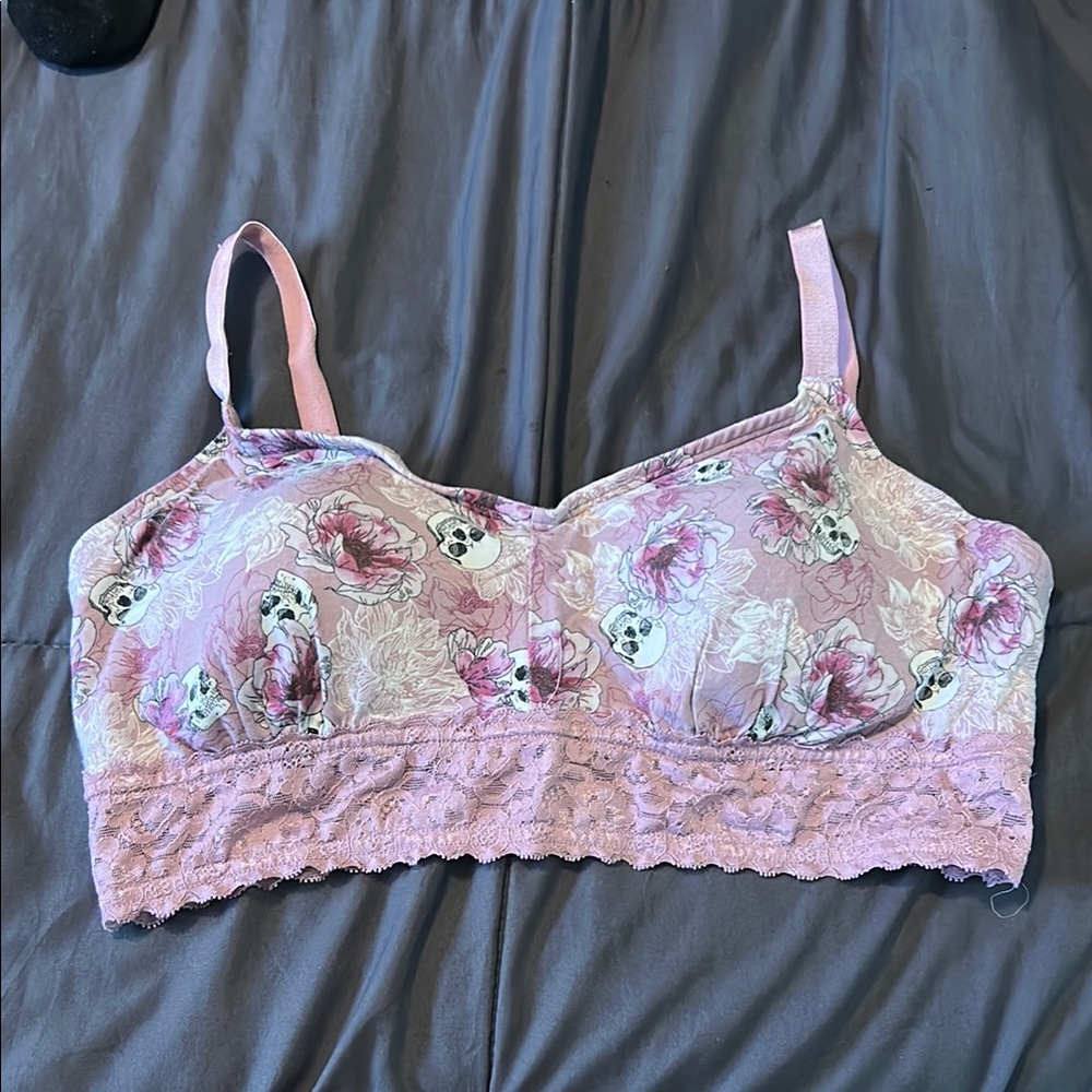 Torrid Curve Plus Size 1 1X Bralette Skull Floral Bra